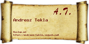 Andresz Tekla névjegykártya
